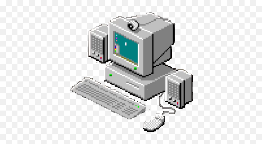 90s Computer Pc Sticker By - Computer Pixel Art Png Emoji,How To Type Emoji On Pc