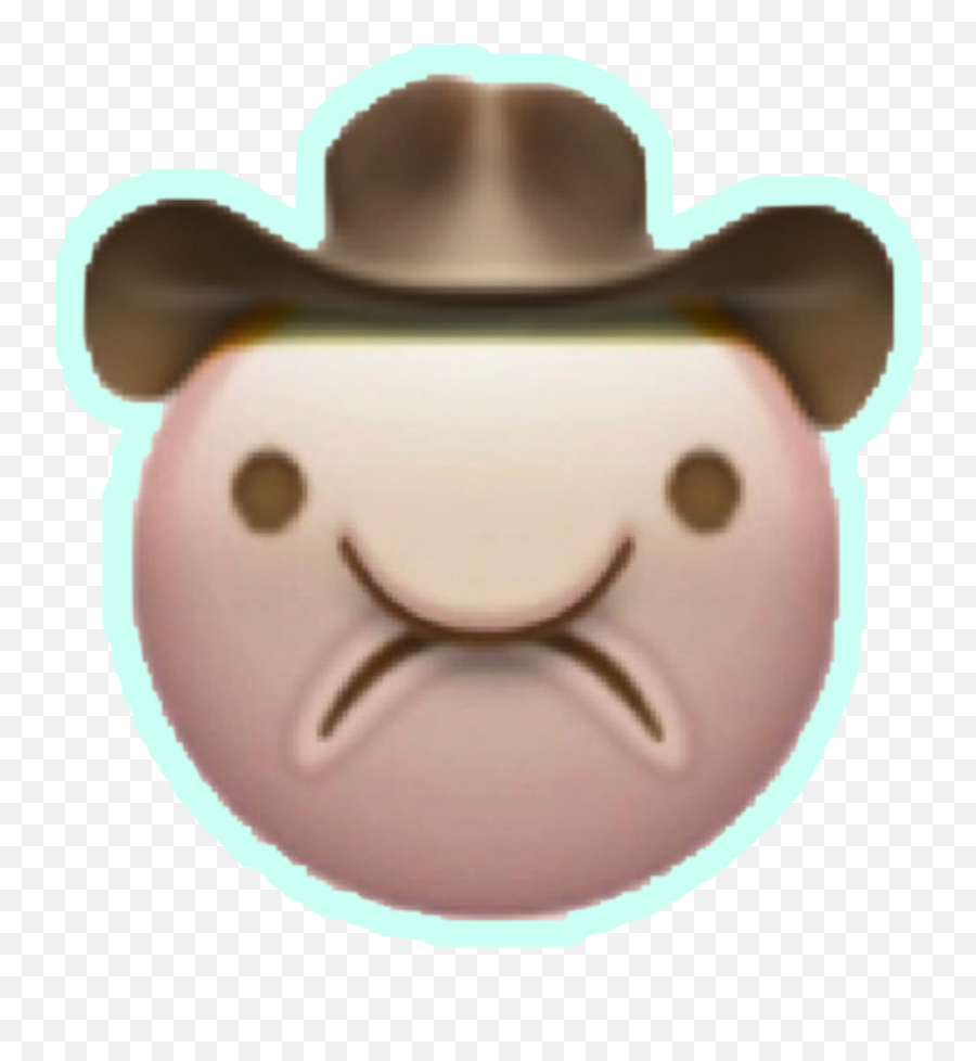 Blobfish Cowboyhat Sticker - Happy Emoji,Blobfish Emoji