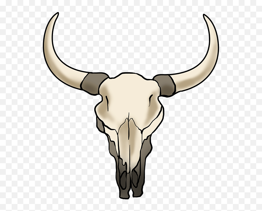 How To Draw A Bull Skull - Draw A Cow Skull Emoji,Bison Emoji