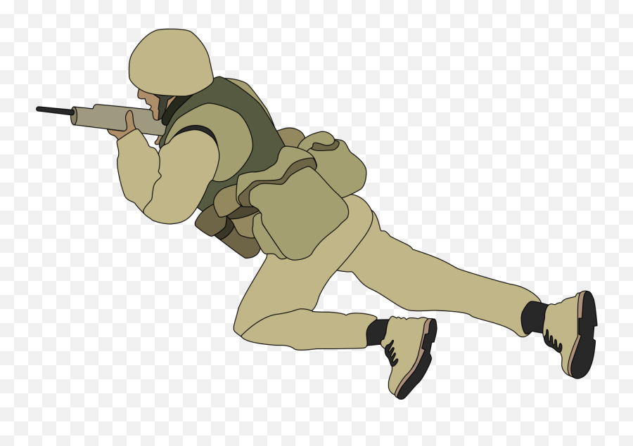 Aj Crawling Soldier - Cartoon Soldier With Gun Emoji,Lying Down Emoji
