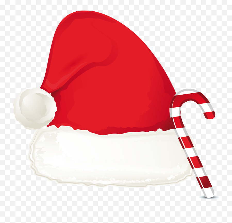 Christmas Candy Cane Ornament And Santa Hat Png Clipart - Christmas Santa Hat Clipart Emoji,Candy Cane Emoji