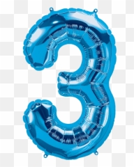 Blue Number 3 Balloon - Blue Number 3 Balloon Emoji,Blue Balloon Emoji
