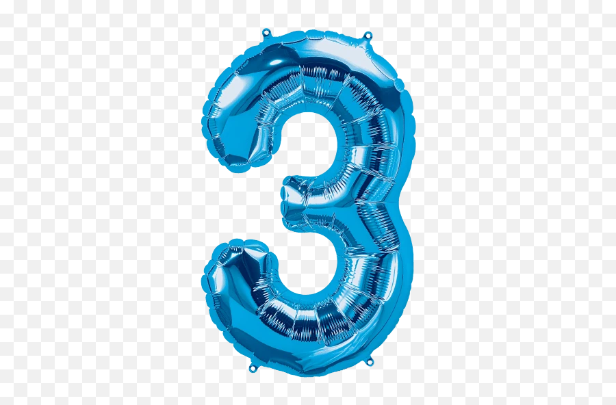 Blue Number 3 Balloon - Blue Number 3 Balloon Emoji,Blue Balloon Emoji
