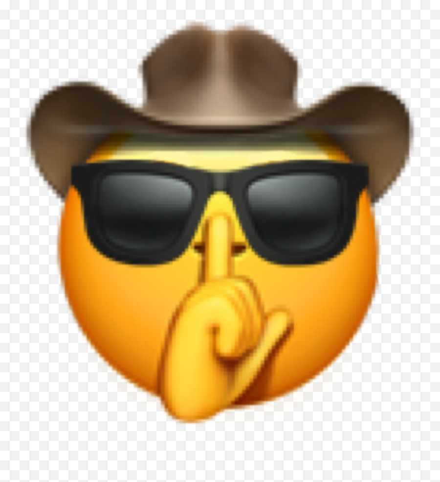 Emoji Cowboy Sunglasses Shutup Quiet Freetoedit - Cowboy Hat With Sunglasses Emoji,Emoji With Sunglasses