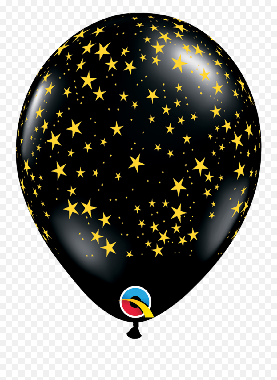 Onyx Black Stars A Round With Gold - Balloons With Stars Emoji,Sparkling Star Emoji