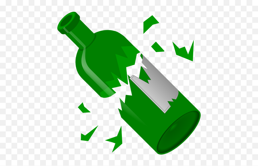 Broken Green Bottle Vector Image - Broken Glass Bottle Clipart Emoji,Champagne Bottle Emoji