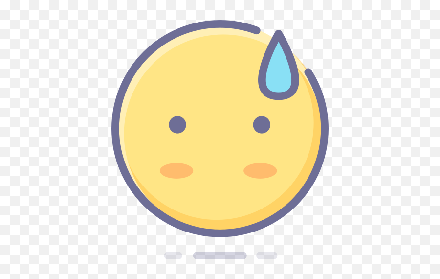 Awkward Emoticon Sweat Free Icon Of - Vector Graphics Emoji,Sweat Emoticon