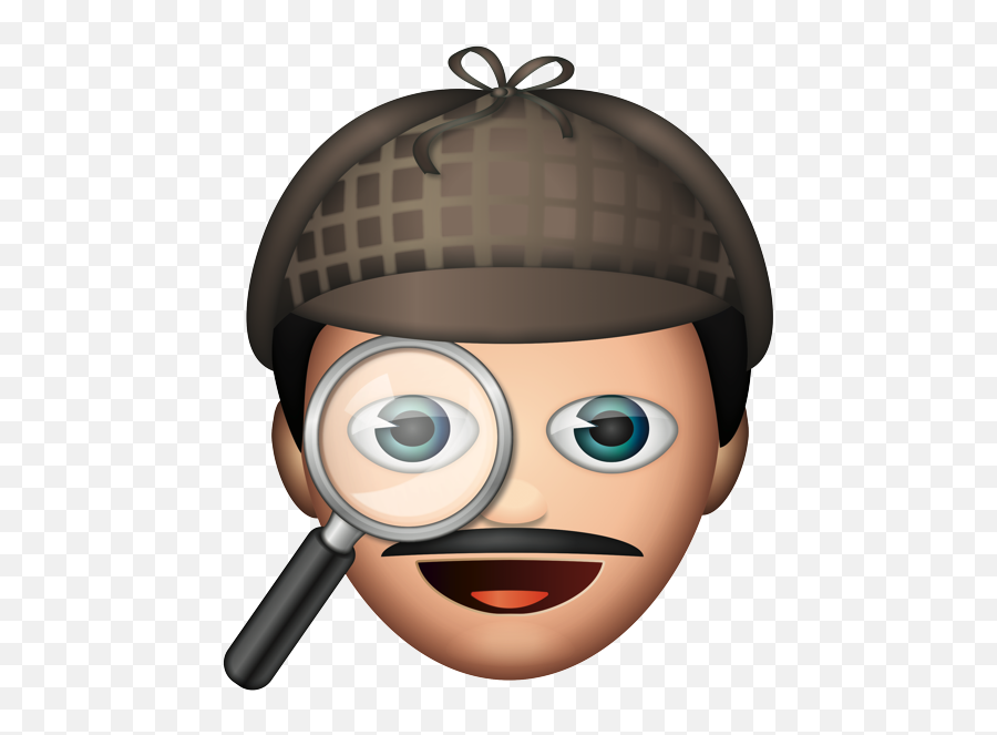 Sherlock Holmes - Cartoon Emoji,Emoji Magnifying Glass