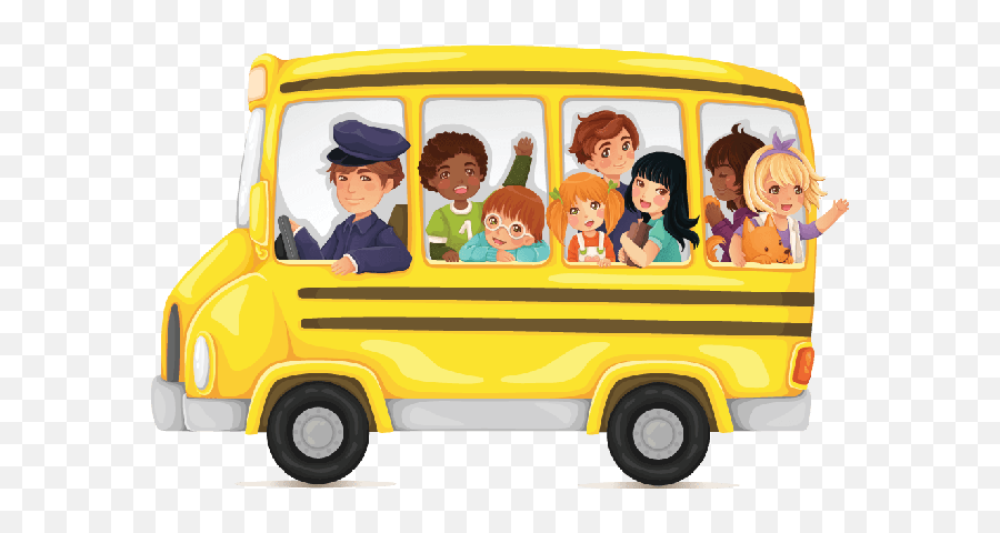 Yellow School Bus Full Of Cute And Happy Kids Clipart The - School Bus Clipart Transparent Emoji,Bus Emoji