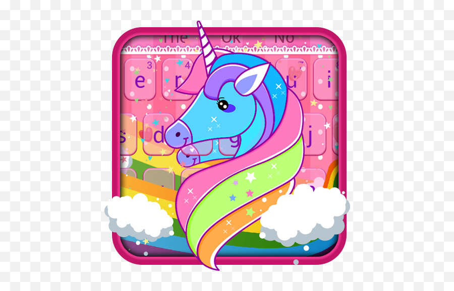 Cute Rainbow Unicorn Keyboard Theme - Google Play Cartoon Emoji,Unicorn Emoticons