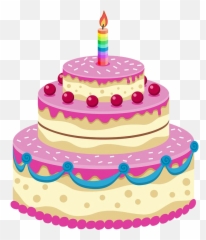 Pink Birthday Cake Transparent Png Clipart Free Download - 1st Emoji