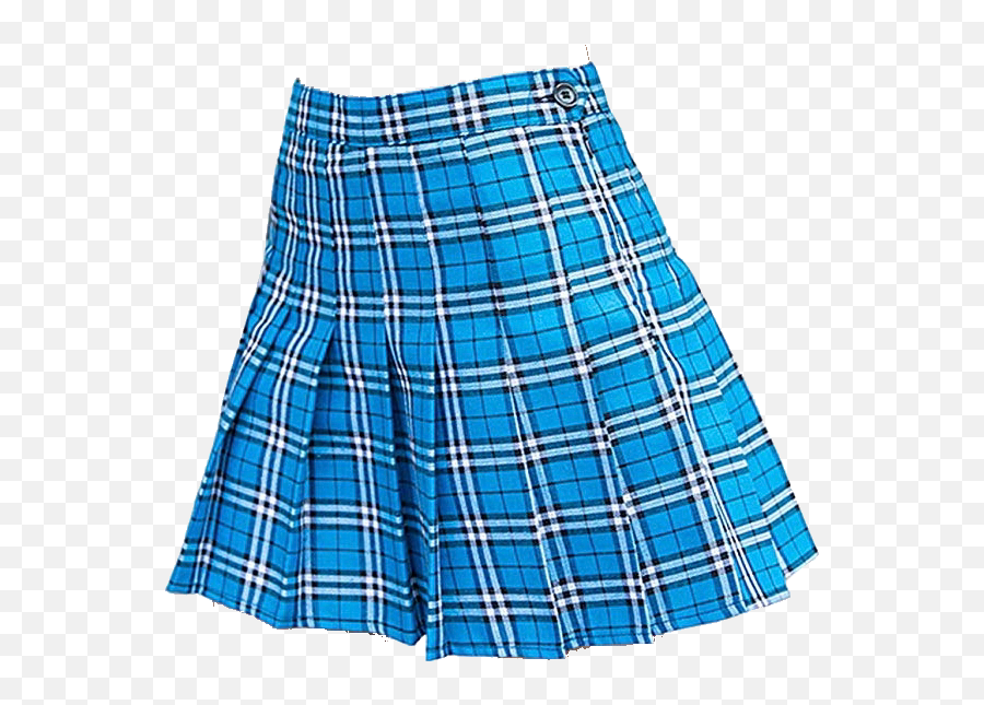 Blue Blueplaid Plaid Skirt Tennisskirt Egirl Pleatedski - Blue Plaid Skirt Png Emoji,Emoji Skirt