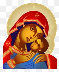 Virgin Mary And Baby Jesus Png Clip Art - Virgen Negra Con Niño Emoji