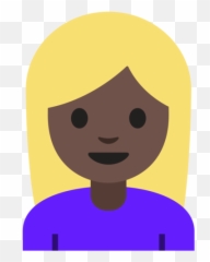 Dark Skin Tone Blond Hair Emoji - Happy
