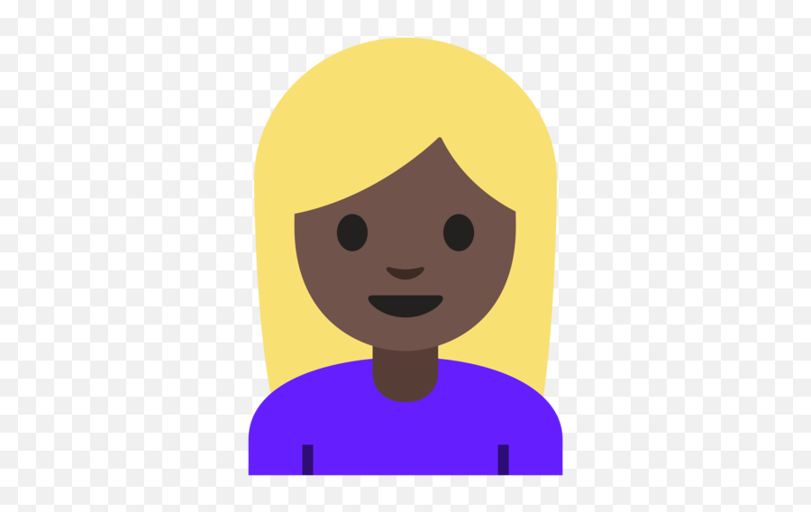 Dark Skin Tone Blond Hair Emoji - Happy,Blonde Girl Emoji