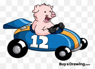 Pink Clipart Race Car Pink Race Car Transparent Free For - Pig In A Race Car Emoji,Racecar Emoji