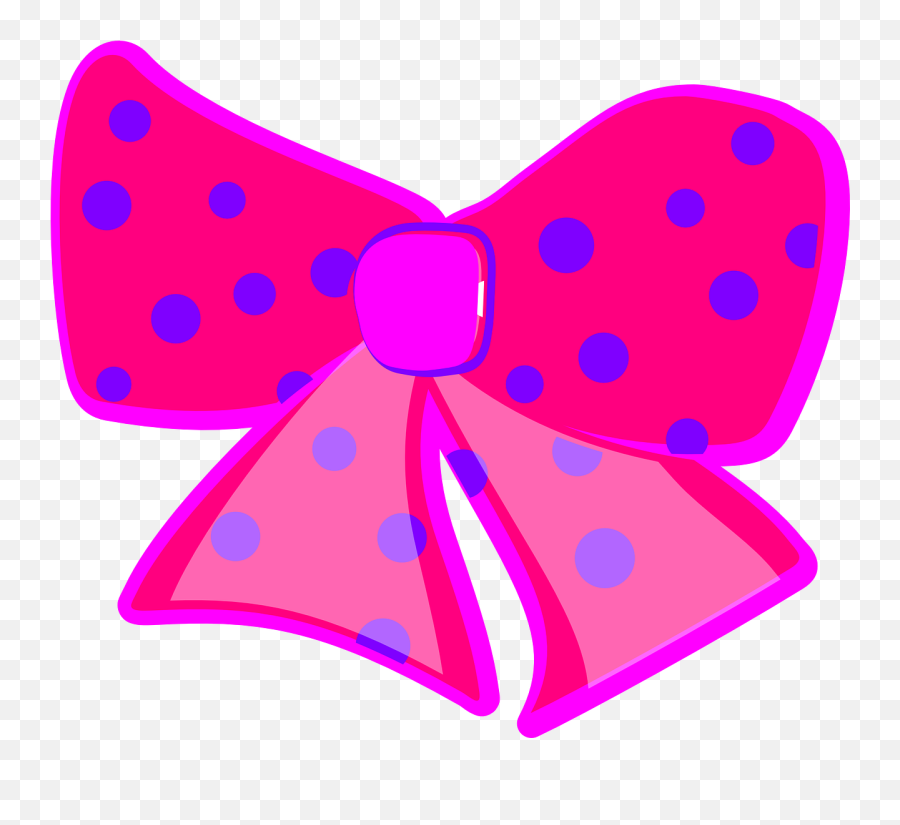 Ribbon Pink Bows Dotted Cute - Pita Kupu Kupu Vektor Emoji,Breast Cancer Ribbon Emoji