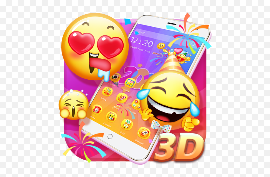 3d Cute Emoji Theme - Clip Art,Tada Emoji