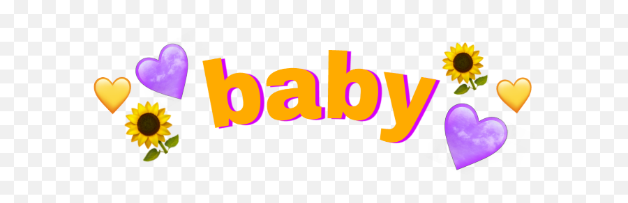 Baby Aesthetic Yellow Purple Words Face - Graphic Design Emoji,Yellow And Purple Emoji