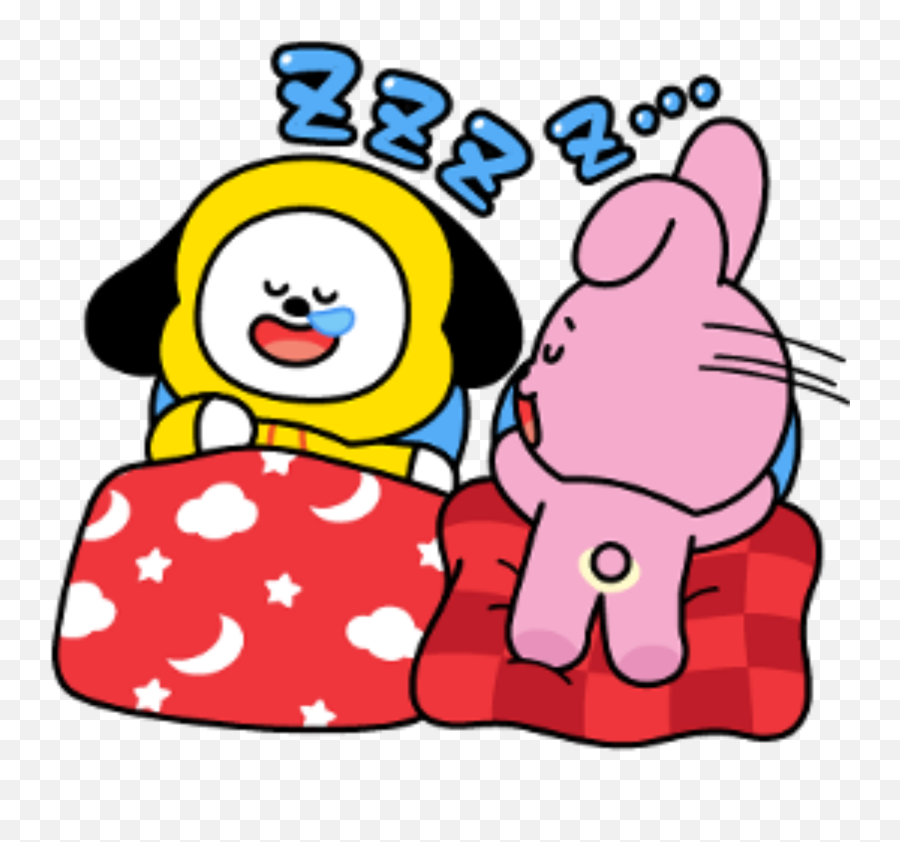Chimmy Cooky Bt21 Sleep - Sticker By Bt21 Bts Bt21 Chimmy And Cooky Emoji,Bt21 Emoji
