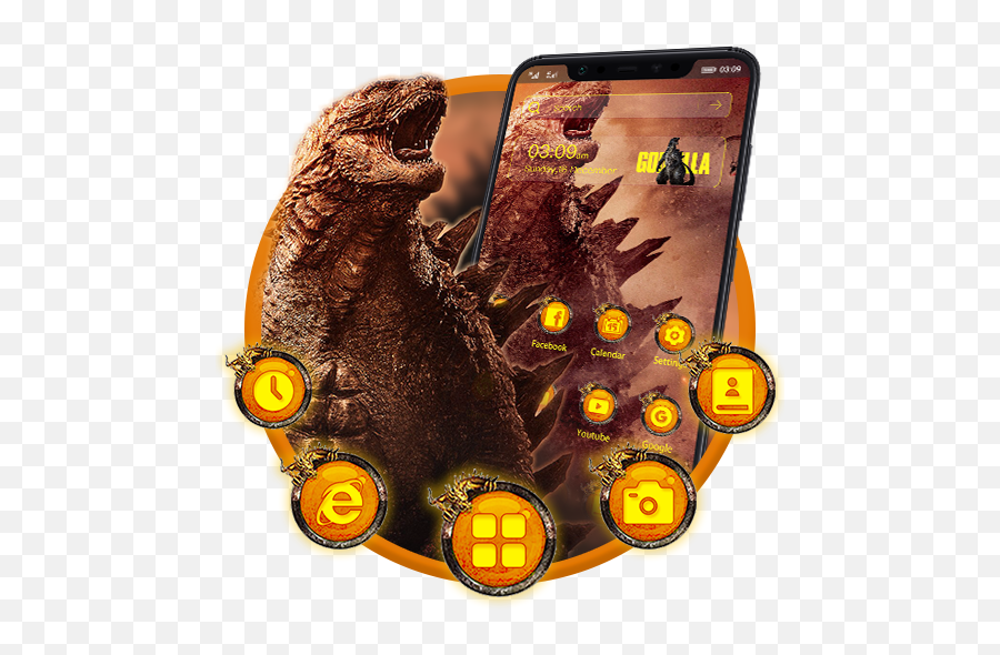 Godzilla Wallpaper Lock Screen Theme - Smartphone Emoji,Godzilla Emoji