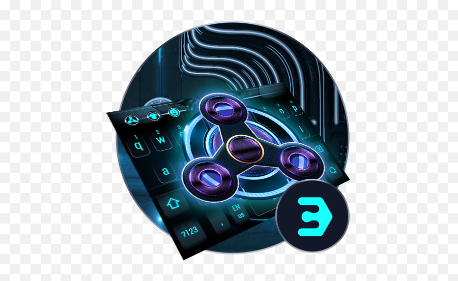 Neon Fidget Spinner 3d Tech Keyboard - Graphic Design Emoji,Gyro Emoji
