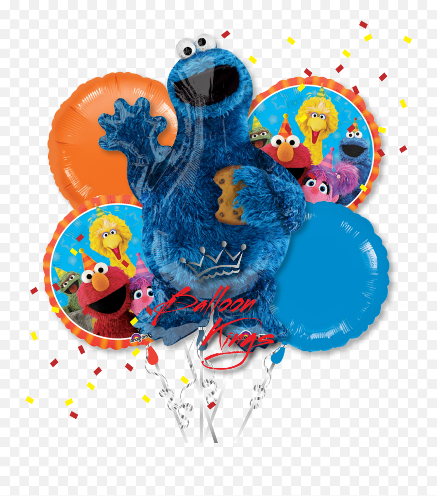 Cookie Monster Bouquet - Globos De Helio Del Come Galletas Emoji,Cookie Monster Emoji
