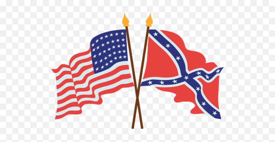 3132 Flags Free Clipart - Crossed American And Confederate Flag Emoji,Confe...