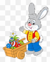 Easter Bunny With Egg Cart Png Picture - Free Easter Bunny Clip Art Emoji,Rabbit Egg Emoji