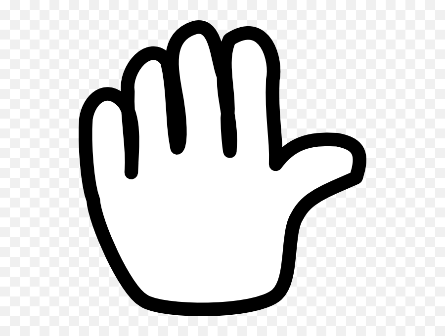 Goodbye Hand Clipart - Hand Waving Hello Black And White Emoji,Bye Emoticon