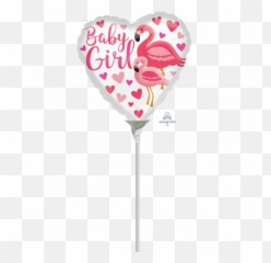 22cm Flamingo Baby Girl - Foil Balloon Emoji