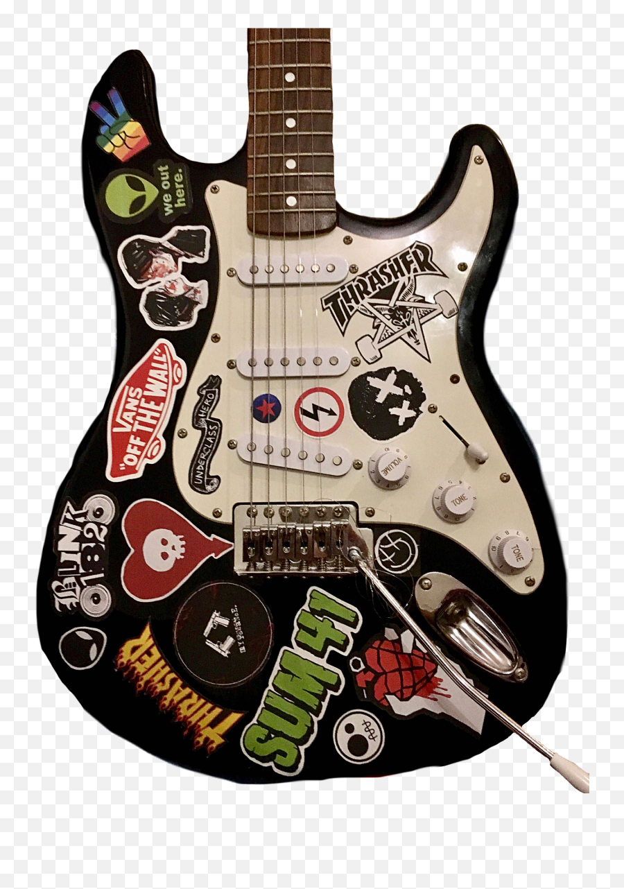 Guitar Stickers Guitarstickers Poppunk Punkrock Grunge - Aesthetic Sticker For Electric Guitar Emoji,Emoji Guitar