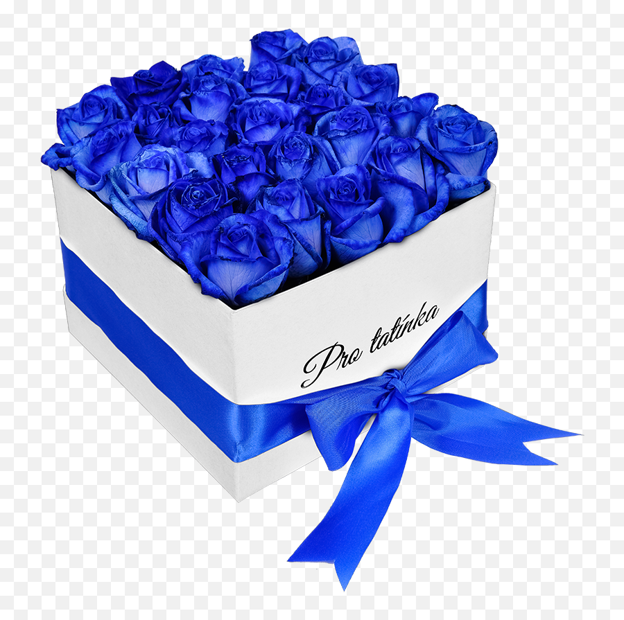 Blue Roses In A White Box For Dad - Blue Roses Box Png Emoji,Daddy Emoji