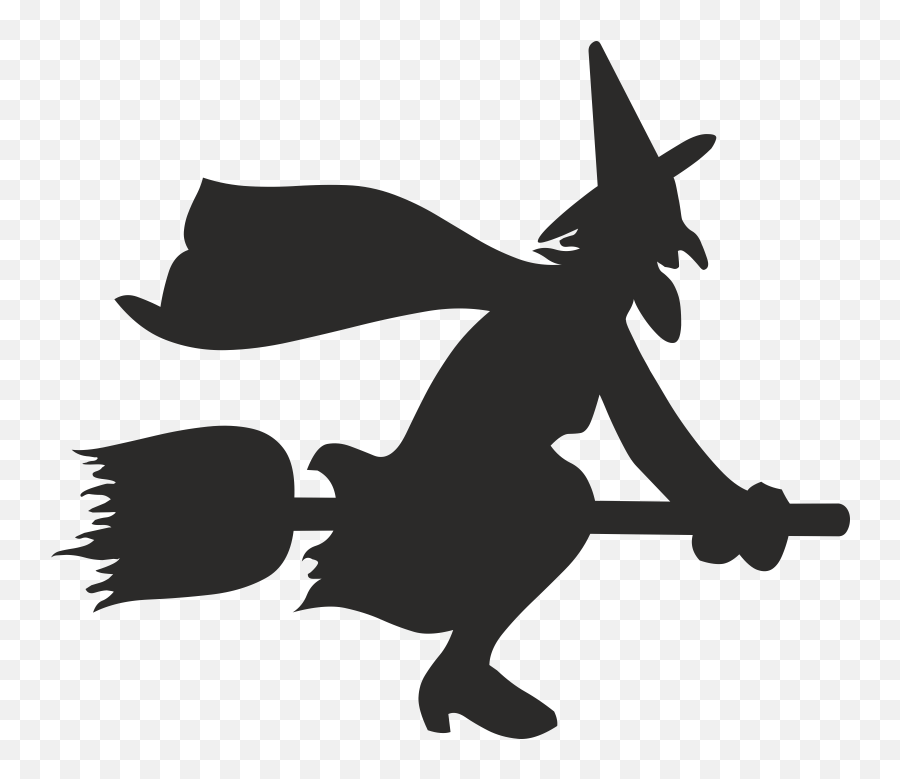 Witchcraft Broom Silhouette - Witch Clipart Silhouette Emoji,Broom Emoticon