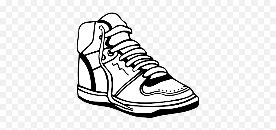 Sneaker Tennis Shoes Clipart Black And White Free - Basketball Shoes Clipart Emoji,Emoji Tennis Shoes