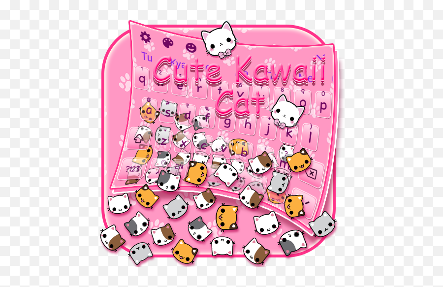 Pink Cute Kawaii Gravity Keyboard Theme App Store Data - Clip Art Emoji,Emojis Kawaii