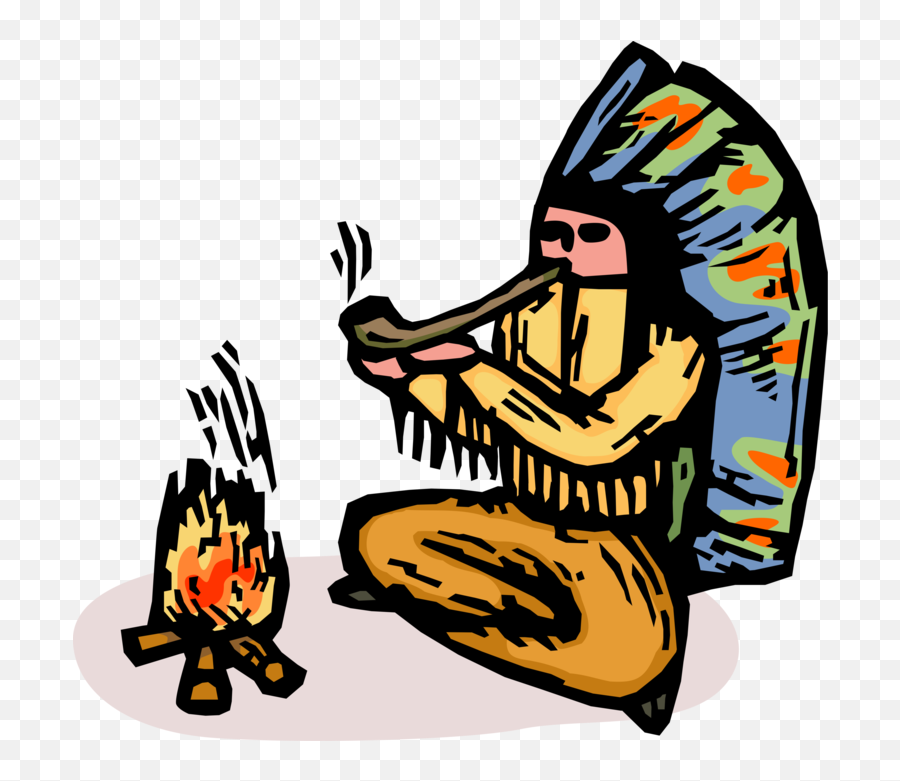 Cartoon Indian Chief Clipart - Transparent Native American Sitting Emoji,Native American Emoji