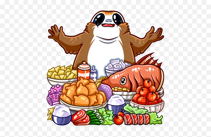 Kid Porg Stickers - Live Wa Stickers Fitness Nutrition Emoji,Emojios