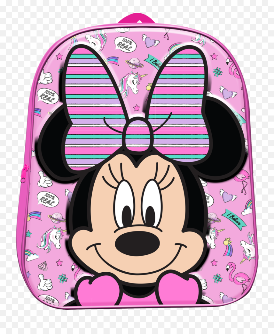 Backpack 3d Minnie 28cm - Kids License Mickey Mouse Emoji,Emoji Backpack For Boys