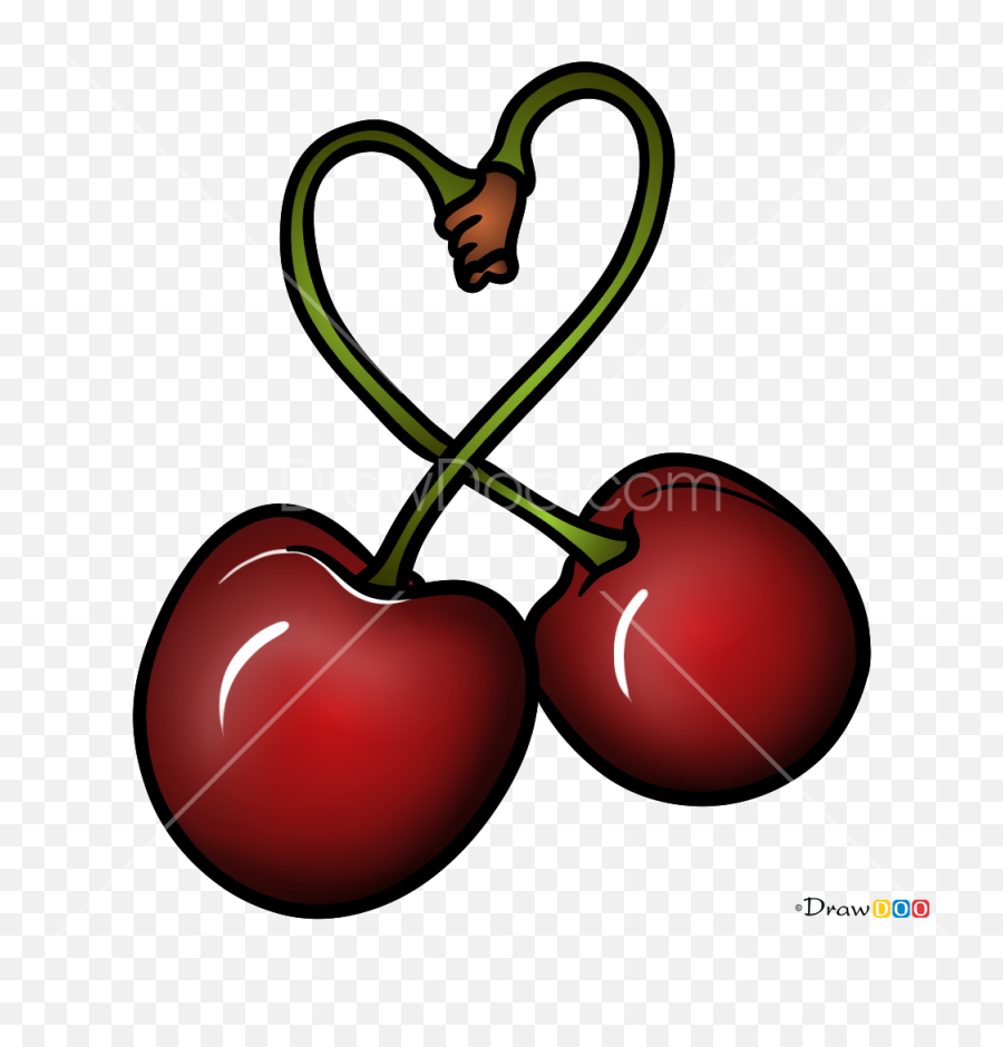 How To Draw Cherry Tattoo Old School - Old School Cherry Tattoo Emoji,Cherries Emoji