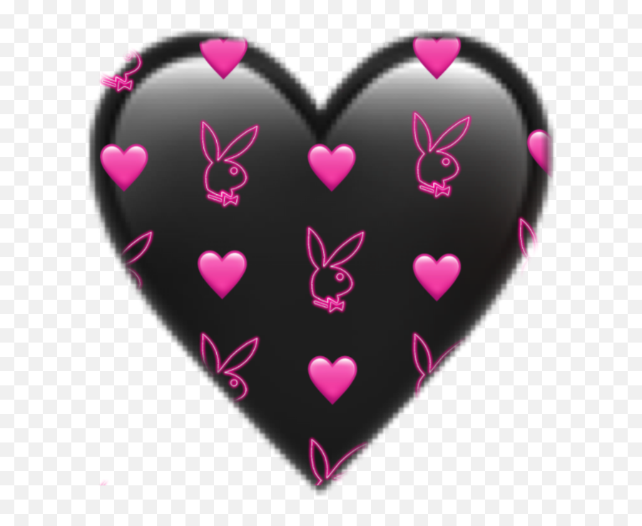 Black Pink Emoji Heart Playboy Sticker By Josephine - Girly,Playboy Emoji