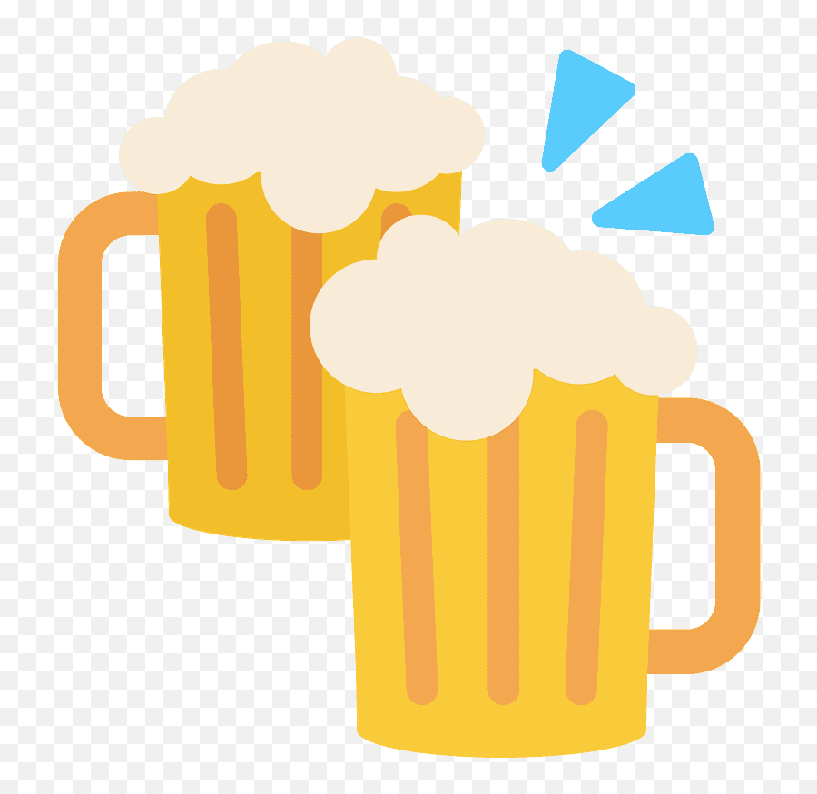 Clinking Beer Mugs Emoji Clipart - Emoji Cerveja,Oktoberfest In Emojis