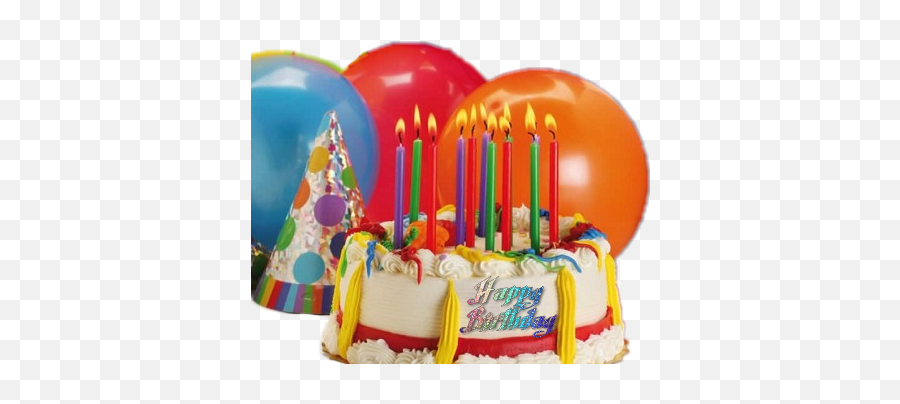 Birthday Cake Balloons Party Hat - Happy Birthday Cake Akansha Emoji,Emoji Cake Party