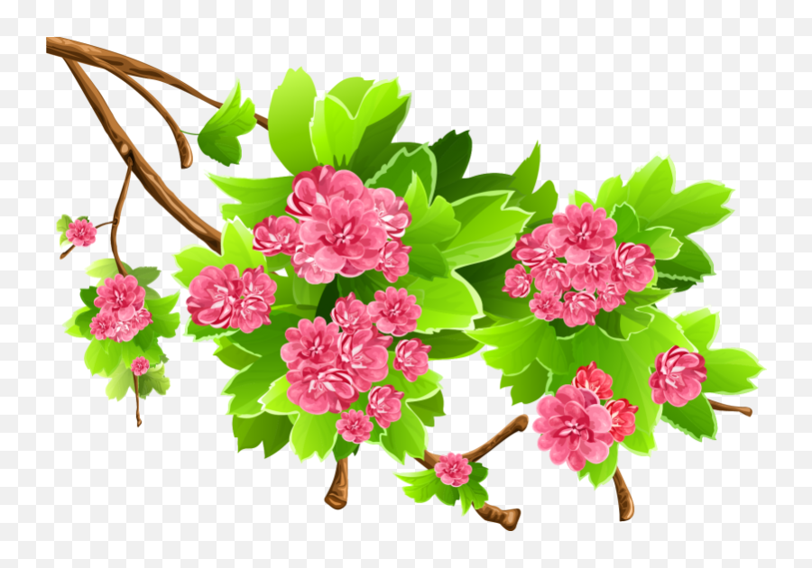 Pig Clip Art - Green And Pink Flowers Background Png Green Leaf And Flower Background Emoji,Pink Flower Emoji Png