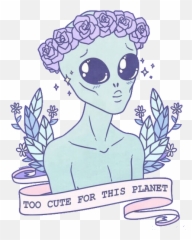 Planets Clipart Header Tumblr - Aesthetic Cute Alien Background Emoji