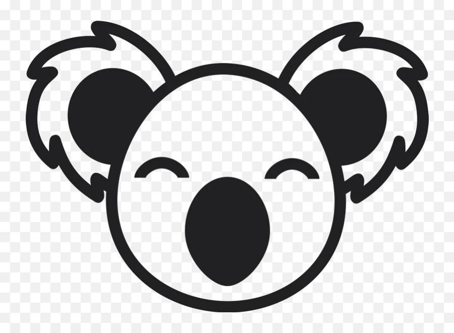 Koala Bear Face Rubber Stamp - Black And White Koala Clipart Emoji,Bear Face Emoji