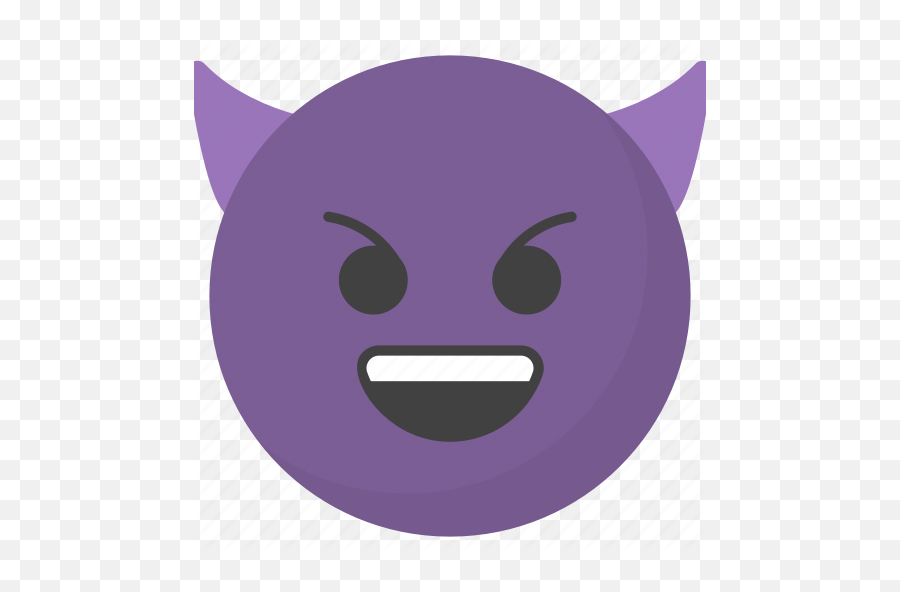 Devil Face Emoji Emotag Emoticon - Cartoon,Lavender Emoji