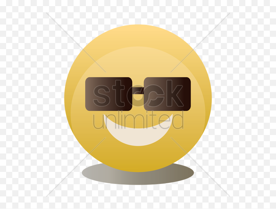 Cool Emoticon Vector Image - Circle Emoji,Cool Emoticon
