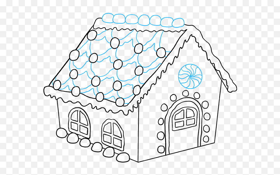 How To Draw A Gingerbread House - Drawing How To Draw A Gingerbread House Emoji,House Candy House Emoji