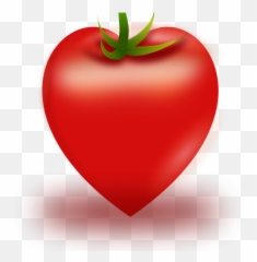 Ilustración De Vector De Tomate En - Tomato Heart Shape Vector Emoji,Emoticono Corazon